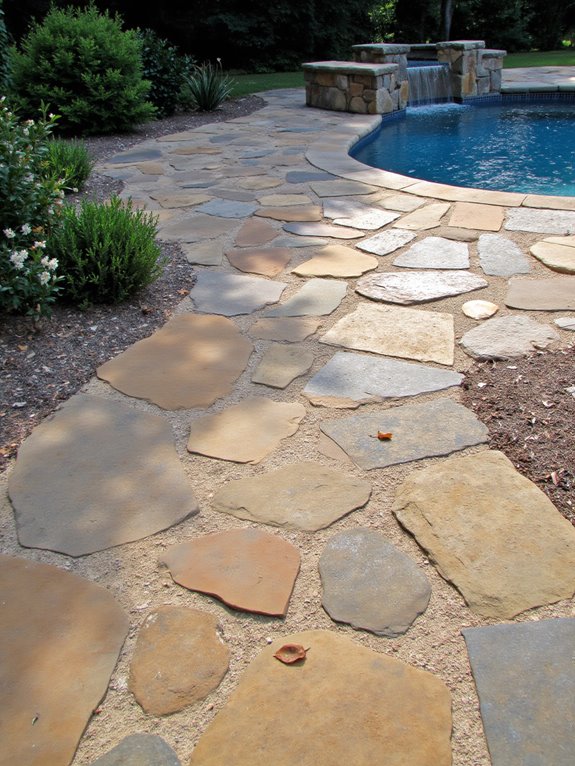 24 Polished Inground Pool Deck Ideas With Pavers For A Finished Look rustic charm with durability
