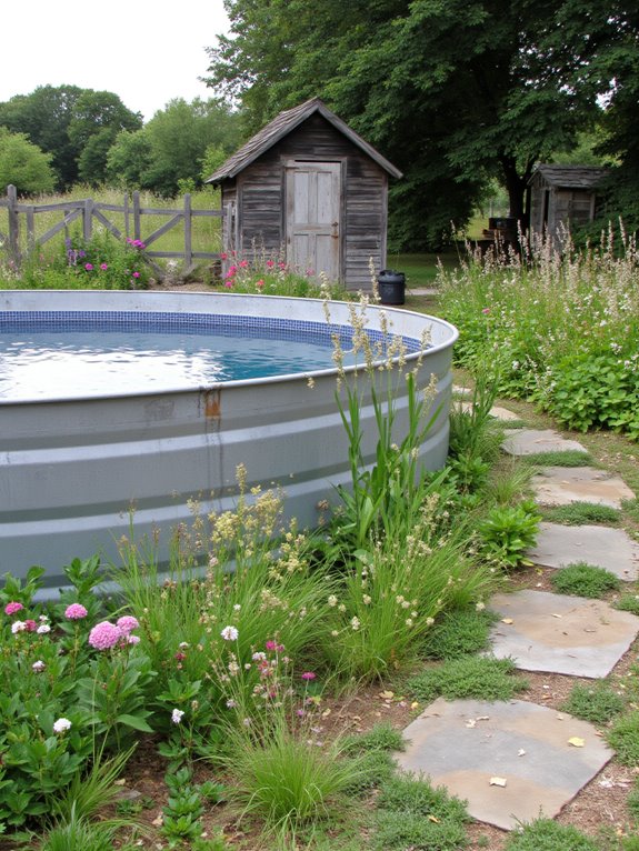 21 Beautiful Tank Swimming Pool Ideas That Look Surprisingly Elegant rustic tank pool tranquility