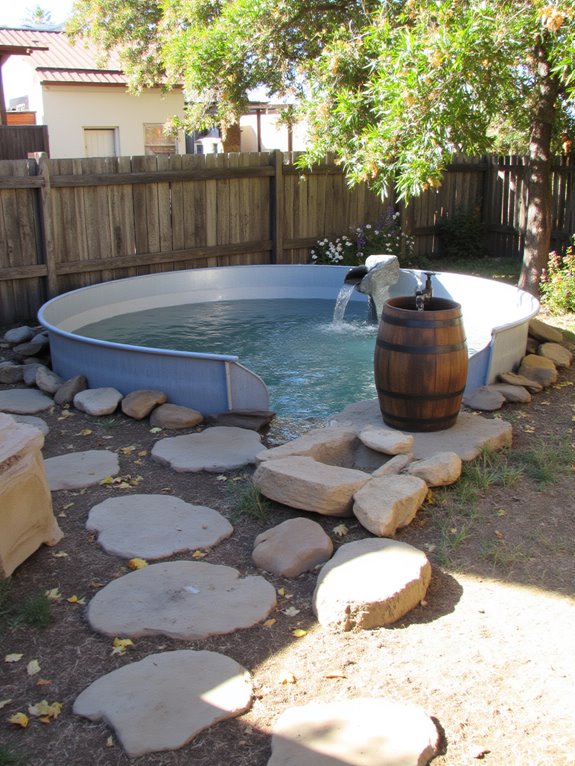 19 Cozy Cowboy Pool Ideas That Bring Cool Western Style Home rustic waterfalls and fountains
