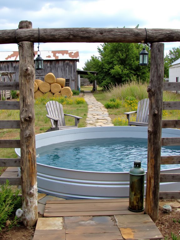 20 Inspiring Cowboy Pool Backyard Ideas With Surprising Style rustic wood and stone