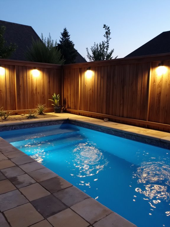 25 Practical Inground Pool Fence Ideas For Safe Stylish Spaces safety and ambiance lighting
