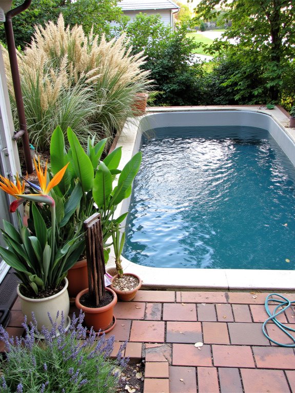 23 Refreshing Saltwater Stock Tank Pool Ideas For Easy Upkeep salt tolerant tropical plants oasis