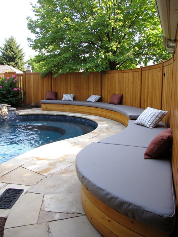 25 Practical Inground Pool Fence Ideas For Safe Stylish Spaces seating friendly poolside fences