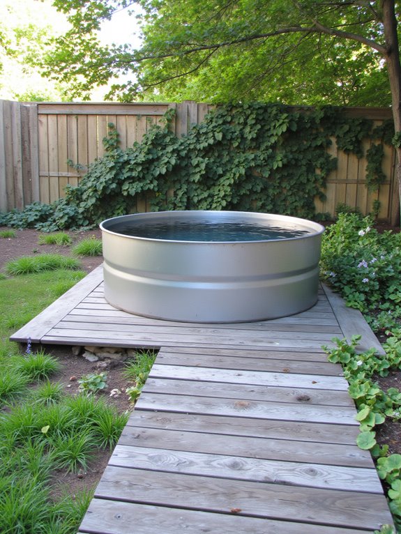 18 Stunning Stock Tank Pool Ideas That Feel Like a Backyard Escape serene minimalist pool designs