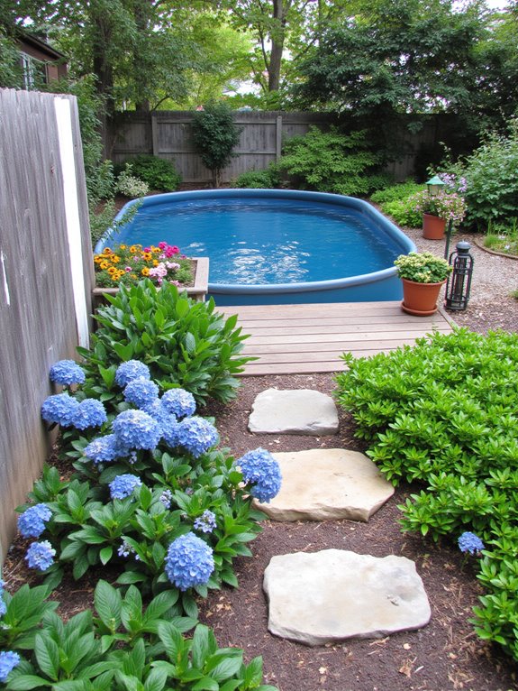 21 Gorgeous DIY Stock Tank Pool Ideas For Warm Summer Days serene oasis with landscaping