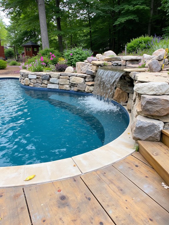 23 Creative Inground Pool Ideas You’ll Wish You Tried Sooner serene oasis with waterfalls