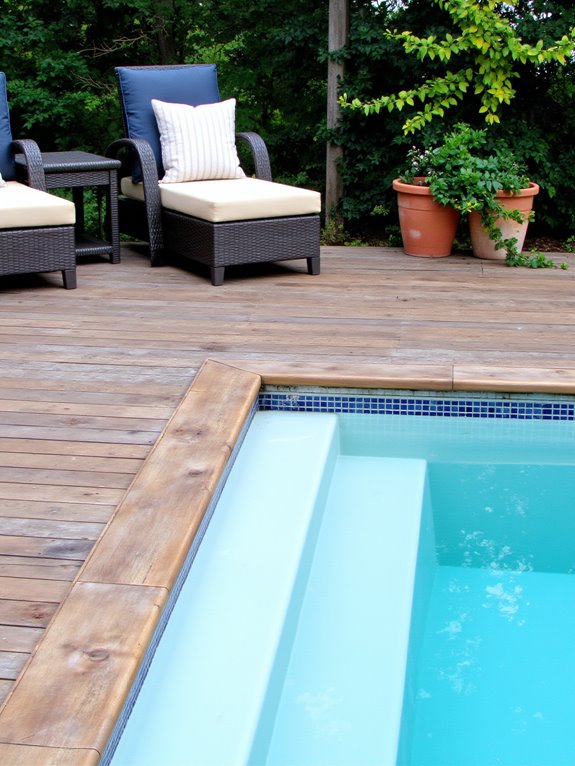 23 Elegant Outdoor Inground Pool Ideas For A Resort Vibe serene poolside color palette