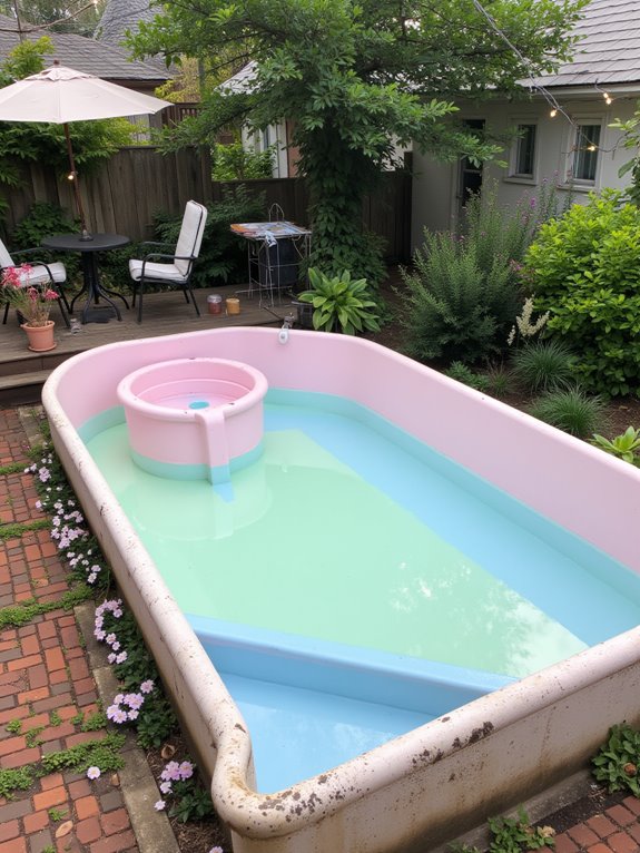 24 Smart Stock Tank Pool Paint Ideas That Transform Your Space serene soft pastel oasis
