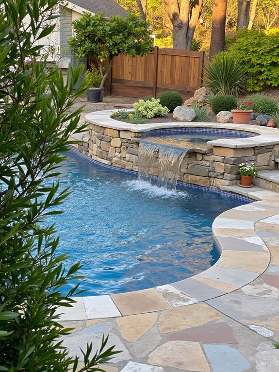 20 Smart Inground Pool Privacy Ideas For Peaceful Yards serene water feature ambiance