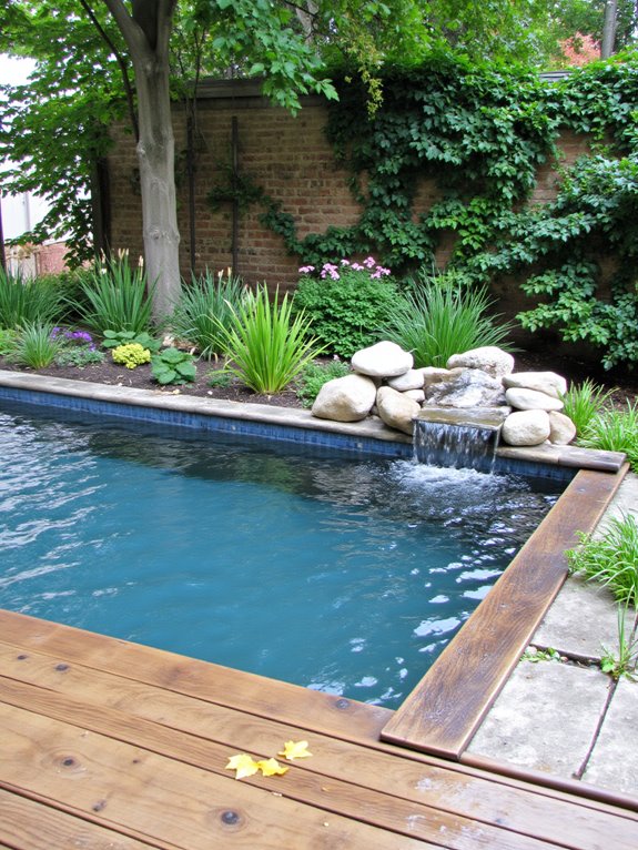 25 Upgraded Stock Tank Pool Ideas For A Big Style Boost serene water feature oasis