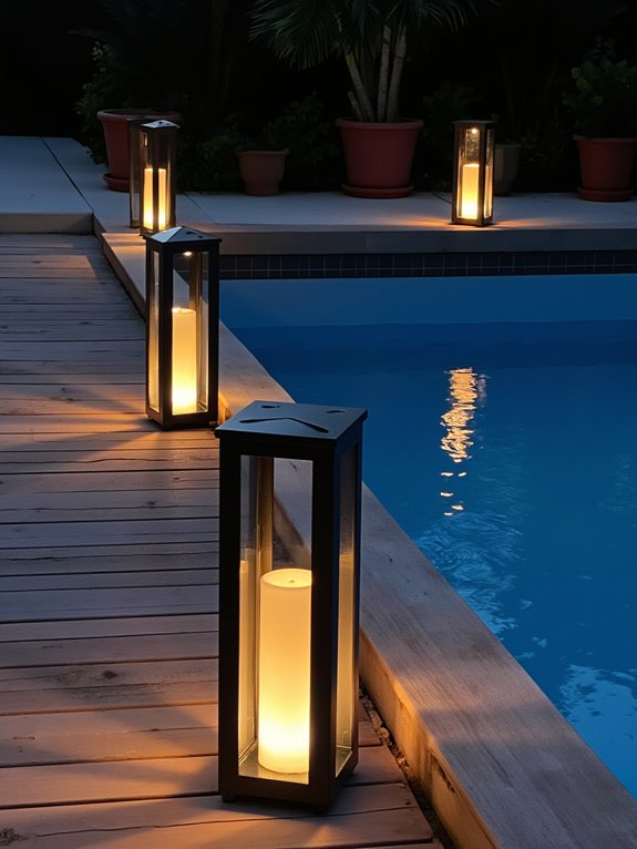 25 Chic Inground Pool Decorating Ideas That Feel Fresh sleek lighting enhances ambiance