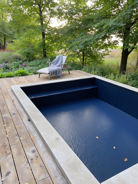 20 Elevated Stock Tank Pool Liner Ideas That Look Professional sleek solid colors elevate