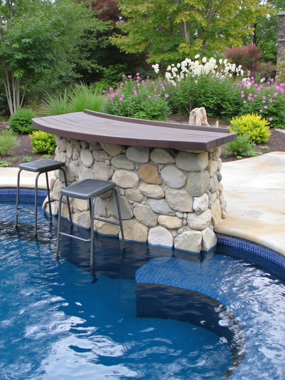 22 Creative Freeform Inground Pool Ideas For Natural Flow socializing in pool paradise