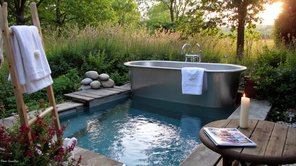 22 Polished Stock Tank Bath Ideas For A Spa Like Backyard Moment spa inspired backyard designs