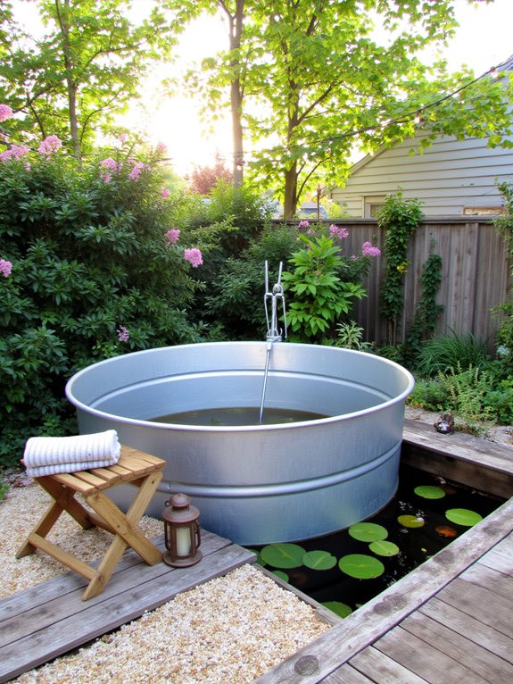 22 Polished Stock Tank Bath Ideas For A Spa Like Backyard Moment stock tank bath inspiration