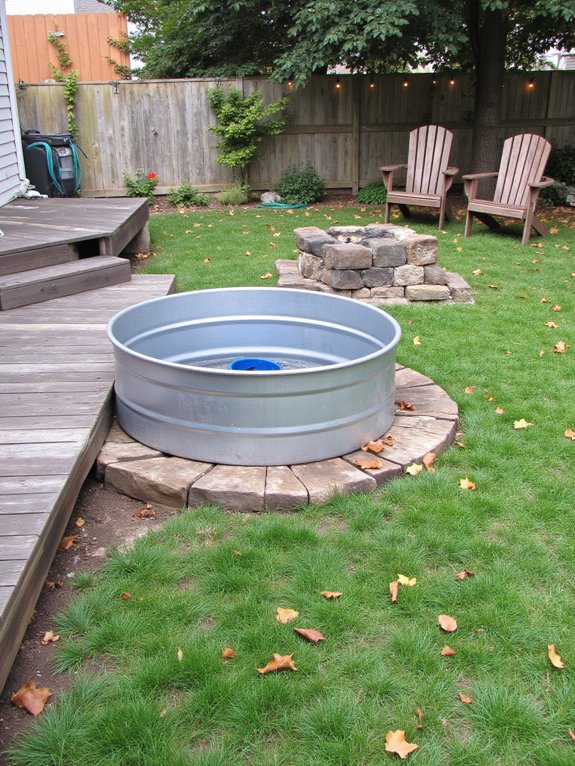 22 Practical Stock Tank Pool And Fire Pit Ideas For Cozy Nights stock tank pool safety measures
