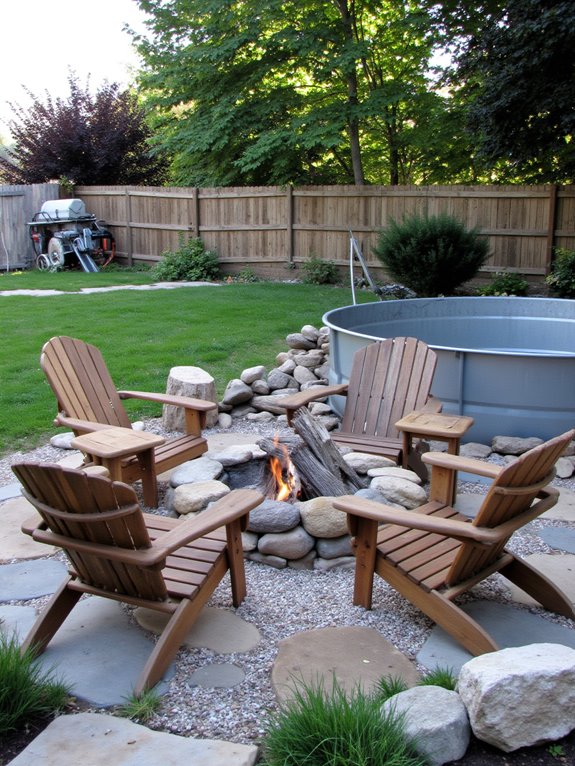 22 Practical Stock Tank Pool And Fire Pit Ideas For Cozy Nights stylish and safe fire pit
