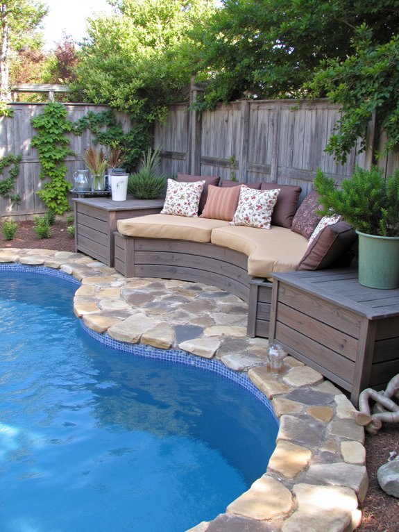 23 Brilliant Inground Pool Ideas That Look Amazing On A Budget stylish built in pool seating