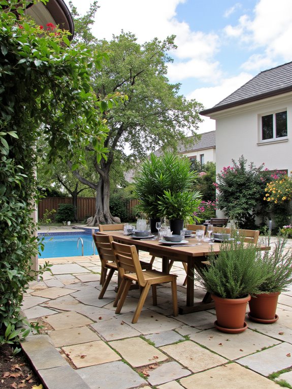 22 Trendy Outdoor Patio Pool Ideas For Endless Summer Days stylish outdoor dining setup