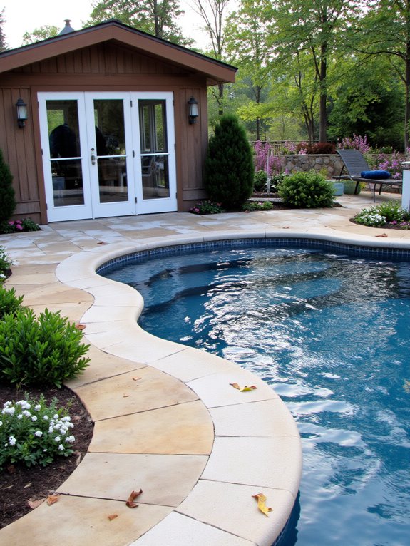 23 Elegant Outdoor Inground Pool Ideas For A Resort Vibe stylish pool house amenities