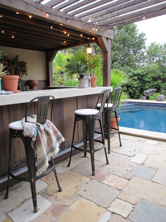 25 Impressive Inground Pool Patio Ideas That Upgrade Your Space stylish poolside entertaining space