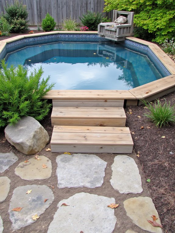 25 Upgraded Stock Tank Pool Ideas For A Big Style Boost stylish safe pool access