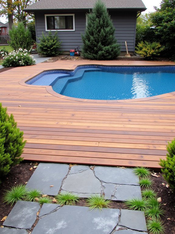 19 Modern Backyard Inground Pool Ideas For Fresh Outdoor Appeal stylish safe pool decking