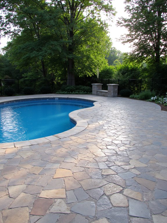 24 Polished Inground Pool Deck Ideas With Pavers For A Finished Look stylish safe pool pavers
