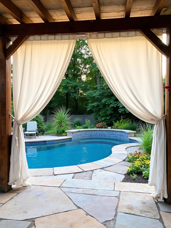 22 Gorgeous Inground Pool Landscaping That Transforms Any Yard stylish shade for comfort