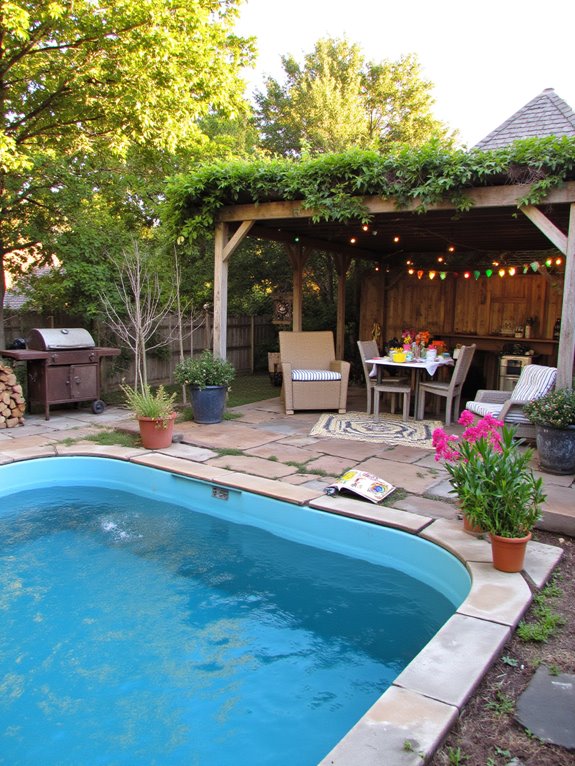 23 Unique Deep Stock Tank Pool Ideas For Bigger Splash Moments summer fun with grilling