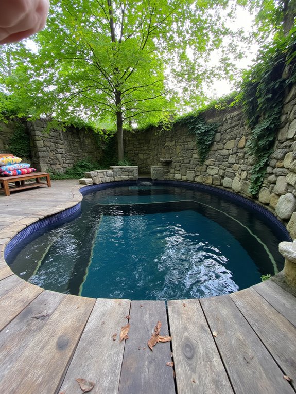 23 Brilliant Stock Tank Pool Privacy Ideas For Peaceful Afternoons sunken pool for seclusion