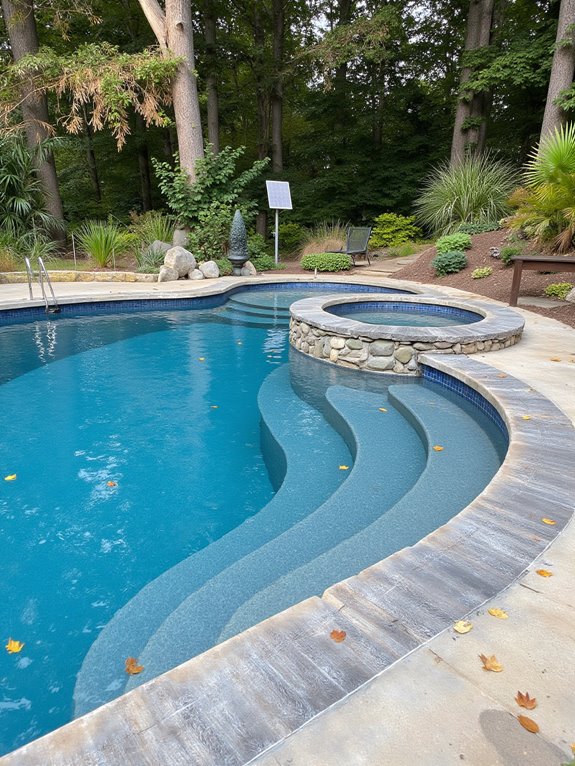 24 Beautiful Inground Pool Ideas With Tanning Ledges For Sun Lovers sustainable inground pool design