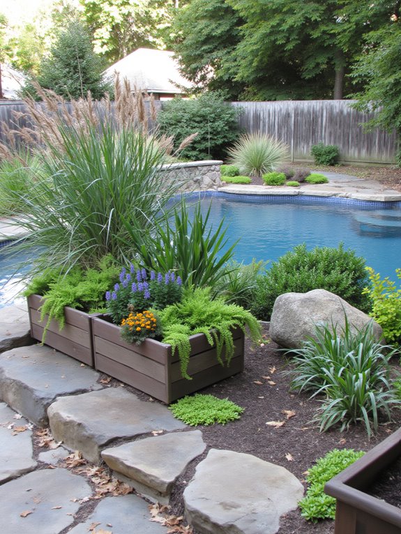 23 Lovely Inground Pool Landscaping Ideas For A Natural Feel sustainable native poolside landscaping