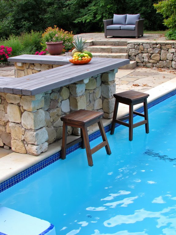 19 Striking Large Inground Pool Ideas For Spacious Yards swim up bar entertaining experience