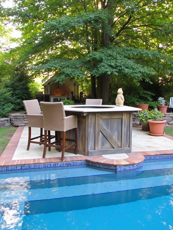 18 Stunning Inground Pool Ideas That Elevate Your Backyard swim up bar for entertaining
