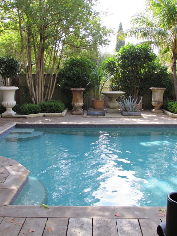 20 Smart Inground Pool Privacy Ideas For Peaceful Yards tall planters for privacy