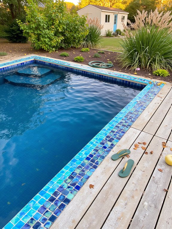 25 Upgraded Stock Tank Pool Ideas For A Big Style Boost tiled border enhances pool