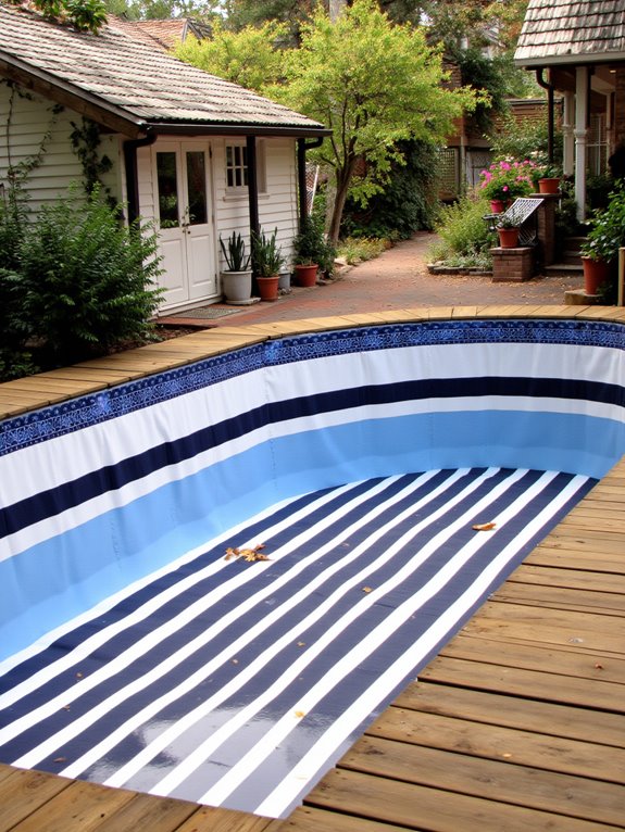 20 Elevated Stock Tank Pool Liner Ideas That Look Professional timeless appeal with stripes