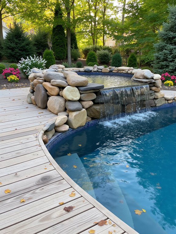 21 Inspiring Inground Pool Ideas Backyards Will Love tranquil backyard waterfall feature