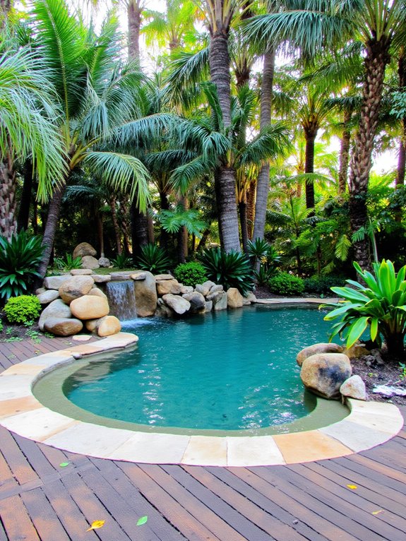 18 Beautiful Inground Swimming Pool Ideas That Stand Out tranquil natural lagoon pools