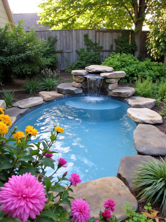 18 Unique Small Inground Pool Ideas For Compact Backyards tranquil water features oasis