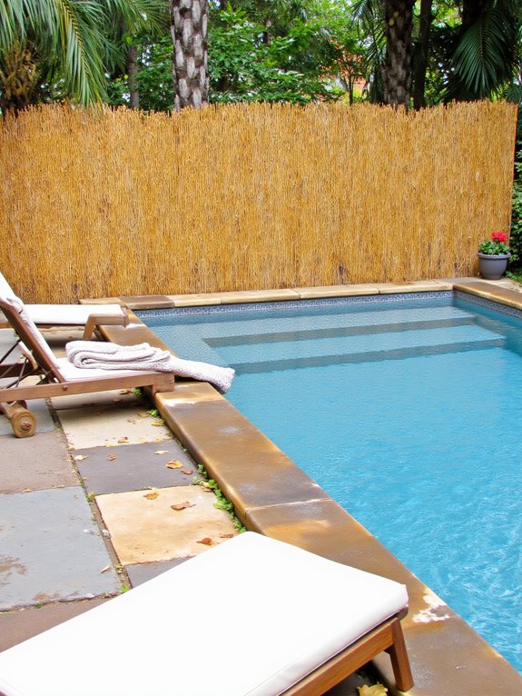 20 Smart Inground Pool Privacy Ideas For Peaceful Yards tropical bamboo pool oasis