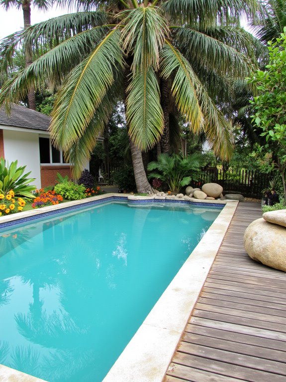 23 Modern Inground Pool Ideas For Crisp Outdoor Style tropical oasis backyard landscaping