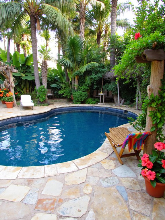 21 Modern Outdoor Inground Pool Concepts For A Designer Feel tropical oasis pool paradise