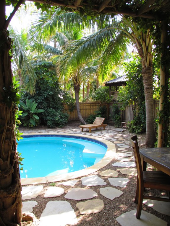 20 Stylish Backyard Inground Pool Landscaping Ideas For Instant Charm tropical paradise pool landscaping