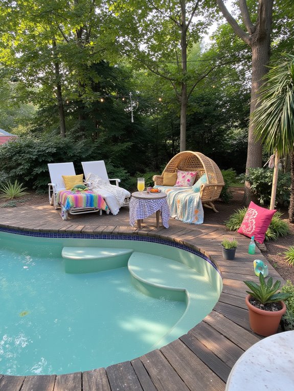 19 Relaxing Stock Tank Pool Ideas For Calm Summer Afternoons tropical themed pool decor