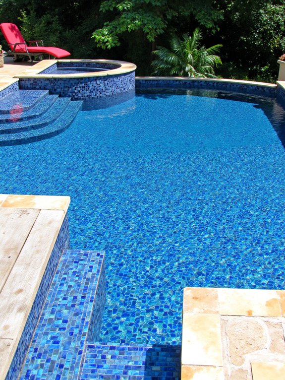 19 Striking Large Inground Pool Ideas For Spacious Yards unique mosaic tile patterns