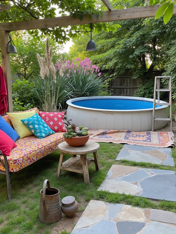 23 Beautiful Stock Tank Pool Landscaping Ideas For Instant Charm unique poolside decor oasis