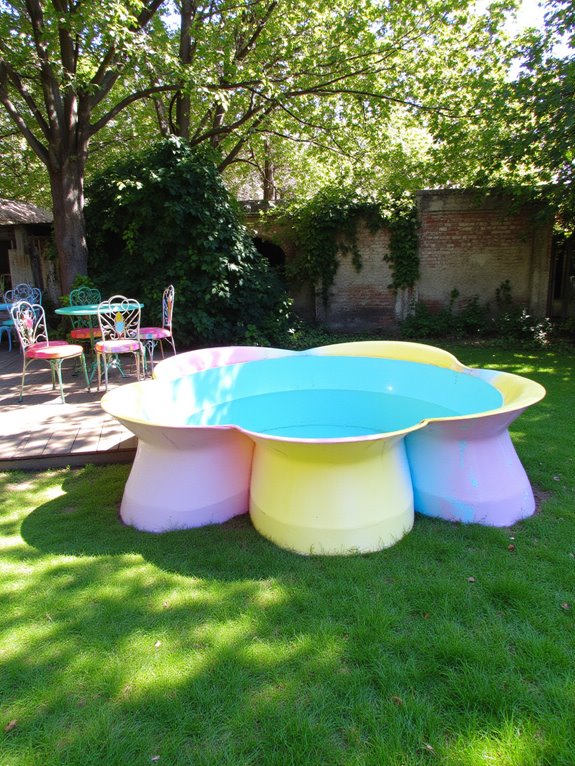 18 Bright Tin Pool Ideas That Add Fun Retro Character unique shapes for pools