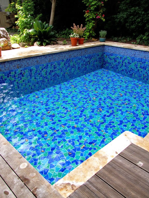 18 Beautiful Inground Swimming Pool Ideas That Stand Out unique tile designs enhance aesthetics